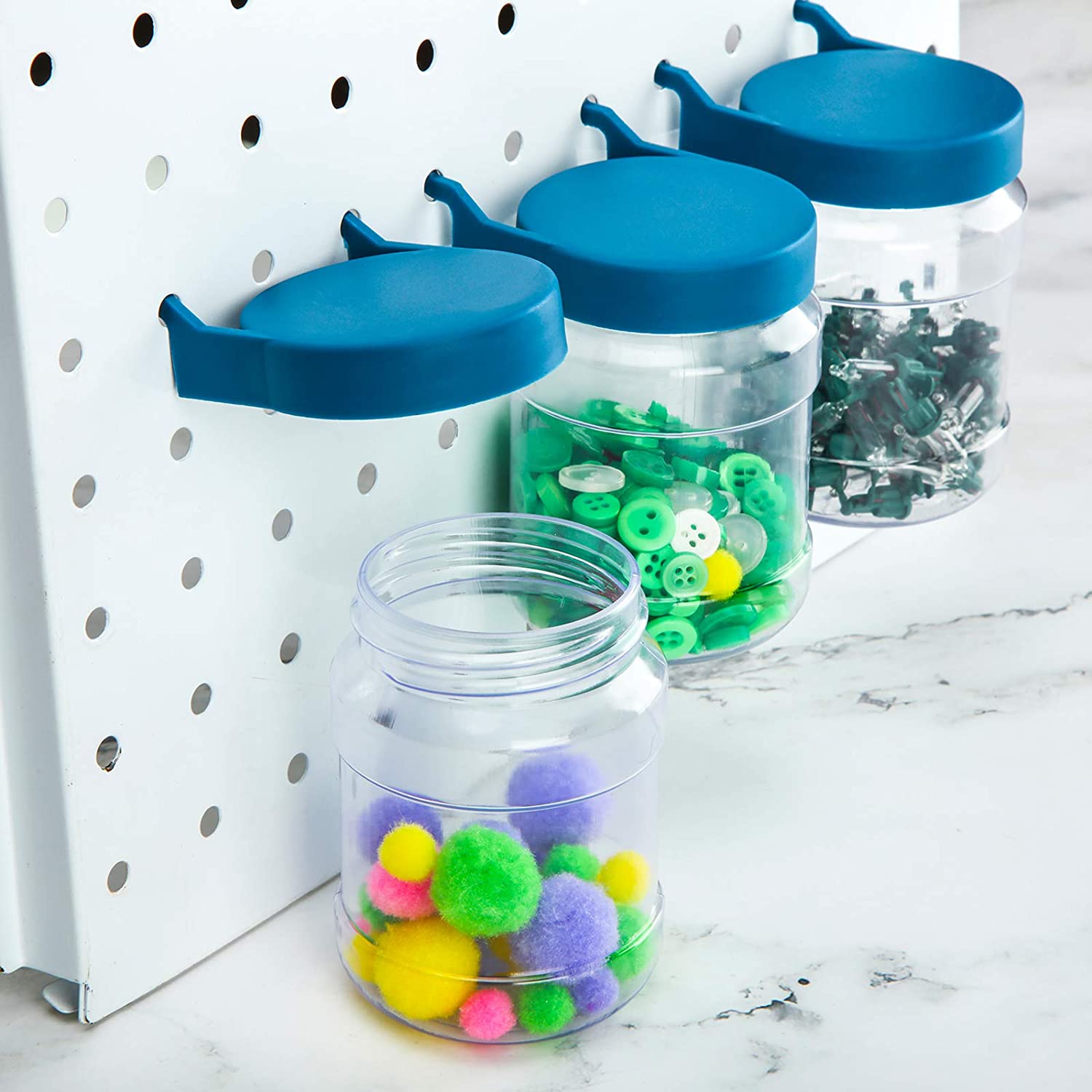 Pegboard Bins Peg Organizer Storage Jars (12 Piece) Make Community