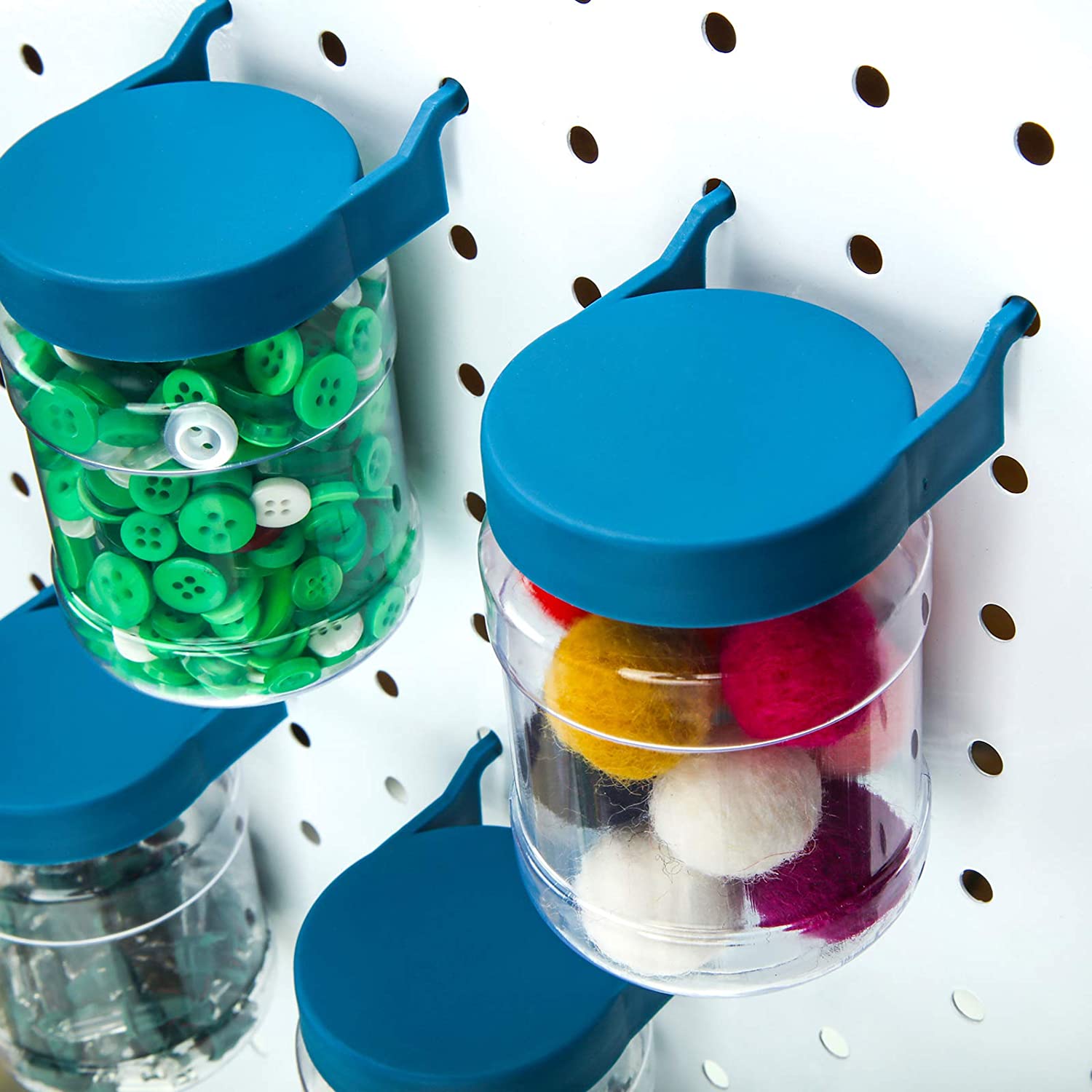 Pegboard Bins Peg Organizer Storage Jars (12 Piece) Make Community